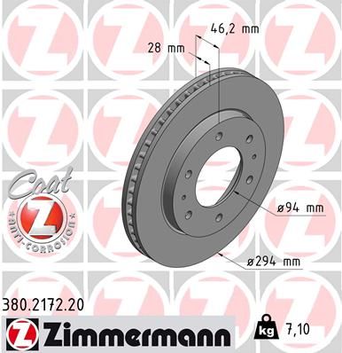 Zimmermann 380217220 Диск гальмівний Coat Z