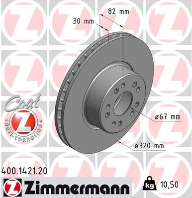 Zimmermann 400142120 Диск гальмівний Coat Z