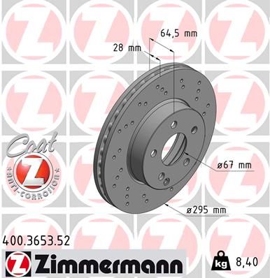 Zimmermann 400365352 Диск гальмівний SPORT Z