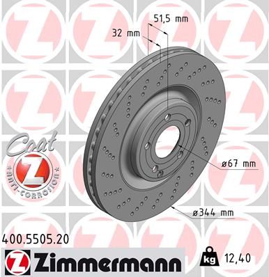 Zimmermann 400550520 Диск гальмівний Coat Z