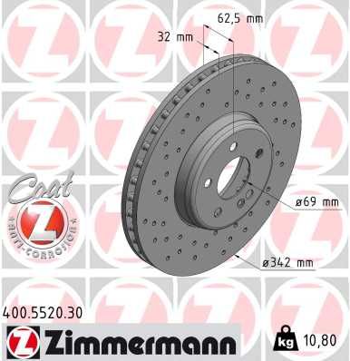 Zimmermann 400552030 Диск гальмiвний MERCEDES FORMULA S