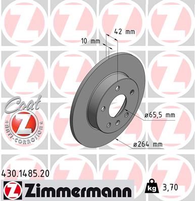 Zimmermann 430148520 Диск гальмівний Coat Z