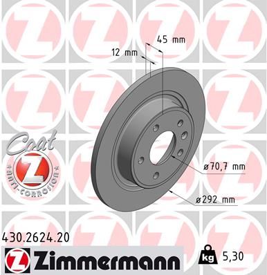 Zimmermann 430262420 Диск гальмівний Coat Z
