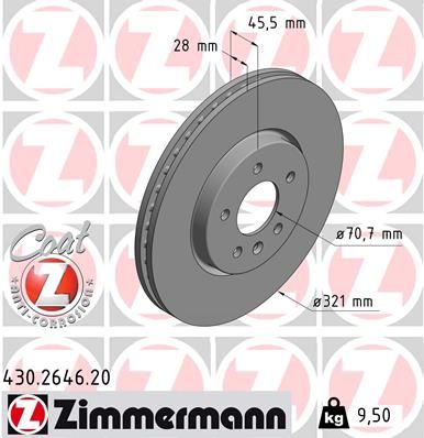Zimmermann 430264620 Диск гальмівний Coat Z