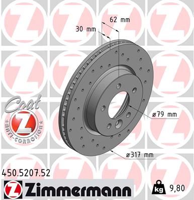 Zimmermann 450520752 диск гальмівний SPORT Z