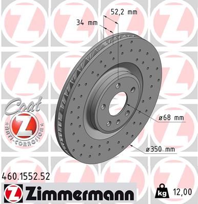 Zimmermann 460155252 диск гальмівний SPORT Z лівий