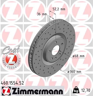 Zimmermann 460155452 Диск гальмівний SPORT Z лівий