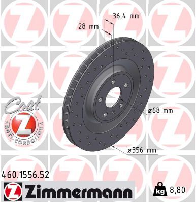 Zimmermann 460155652 Диск гальмівний SPORT Z
