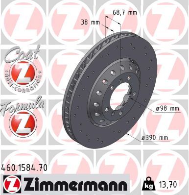Zimmermann 460158470 Диск гальмівний Formula Z Sport лівий