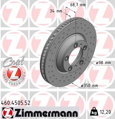 Zimmermann 460450552 Диск гальмівний SPORT Z правий