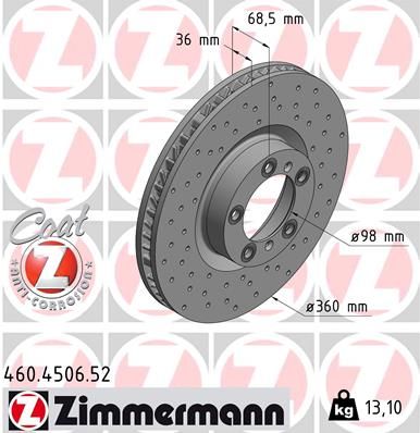 Zimmermann 460450652 Диск гальмівний SPORT Z лівий