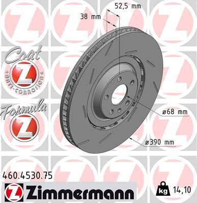 Zimmermann 460453075 диск гальмівний FORMULA Z лівий