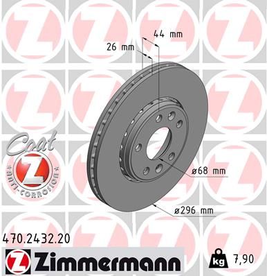 Zimmermann 470243220 Диск гальмівний Coat Z