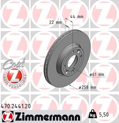 Zimmermann 470244120 Диск гальмiвний Coat Z