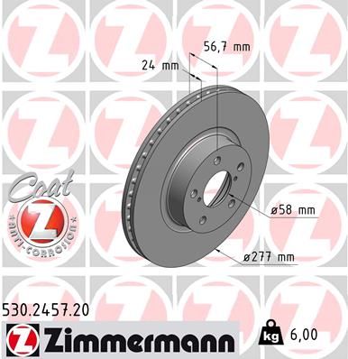 Zimmermann 530245720 Диск гальмівний Coat Z