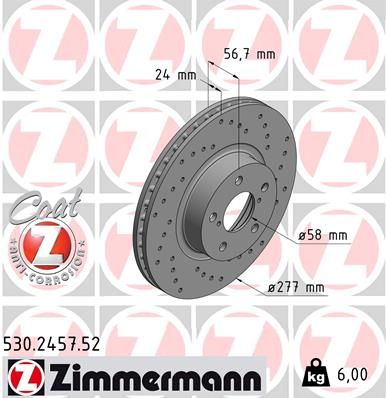 Zimmermann 530245752 Диск гальмівний SPORT Z