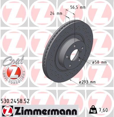 Zimmermann 530245852 Диск гальмівний SPORT Z