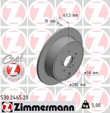 Zimmermann 530246520 Диск гальмівний Coat Z