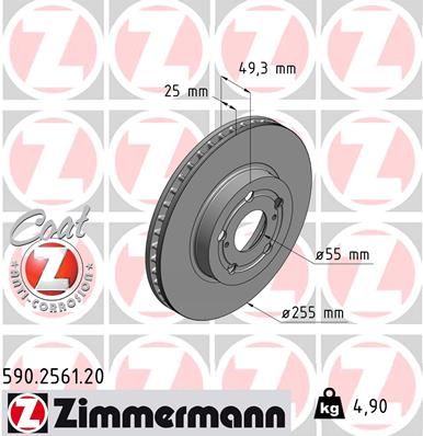 Zimmermann 590256120 Гальмівний диск