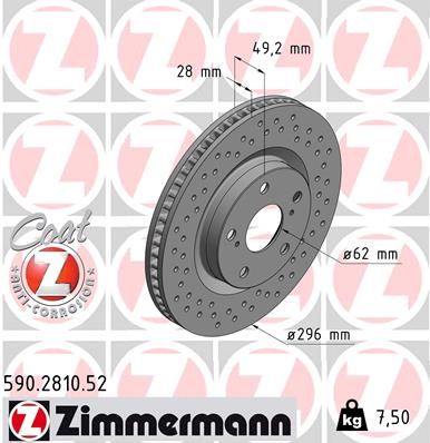 Zimmermann 590281052 Диск гальмівний SPORT Z
