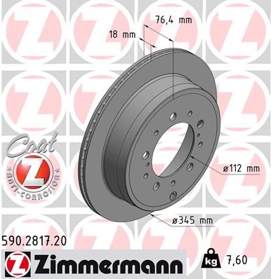 Zimmermann 590281720 Диск гальмівний Coat Z