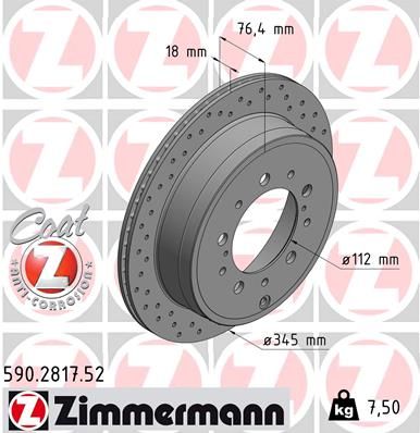 Zimmermann 590281752 Диск гальмiвний SPORT Z