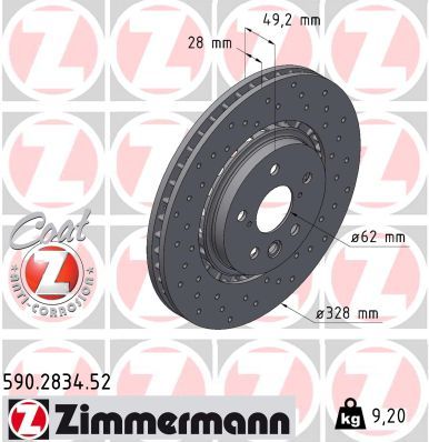 Zimmermann 590283452 Диск гальмівний SPORT Z