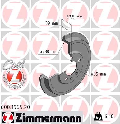 Zimmermann 600196520 Барабан гальмівний Coat Z