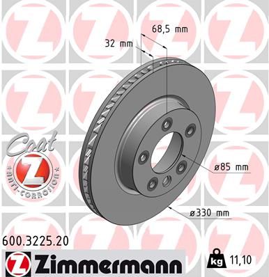 Zimmermann 600322520 Диск гальмiвний Coat Z правий