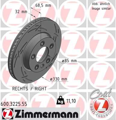 Zimmermann 600322555 диск гальмівний BLACK Z правий