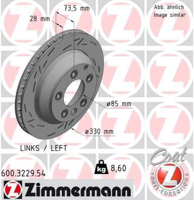 Zimmermann 600322954 Диск гальмівний BLACK Z лівий