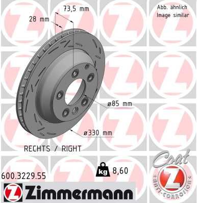 Zimmermann 600322955 Диск гальмівний BLACK Z правий