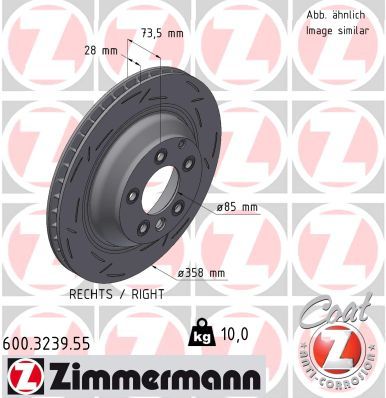 Zimmermann 600323955 диск гальмівний правий BLACK Z