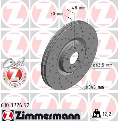 Zimmermann 610372652 Диск гальмівний SPORT Z