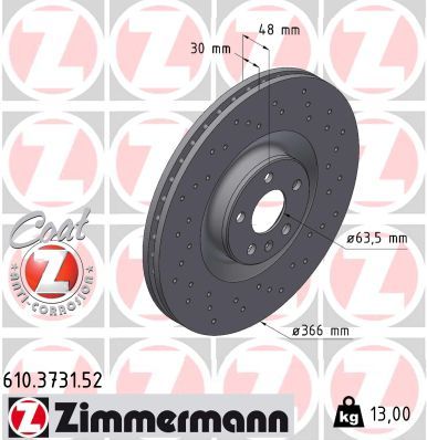 Zimmermann 610373152 Диск гальмівний SPORT Z