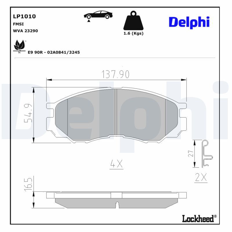LP1010 Delphi Гальмівні колодки до дисків
