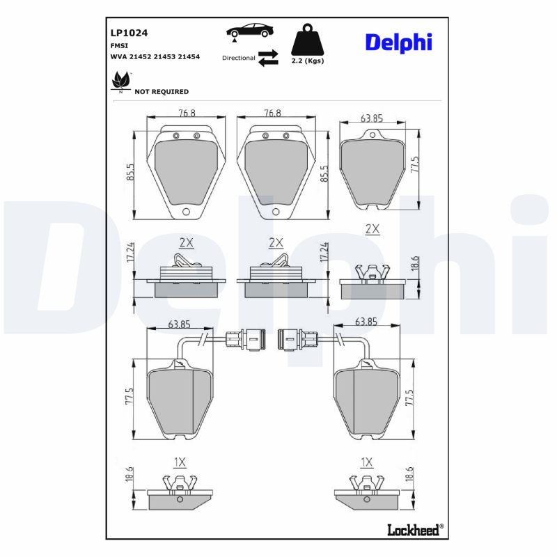 LP1024 Delphi Гальмівні колодки до дисків