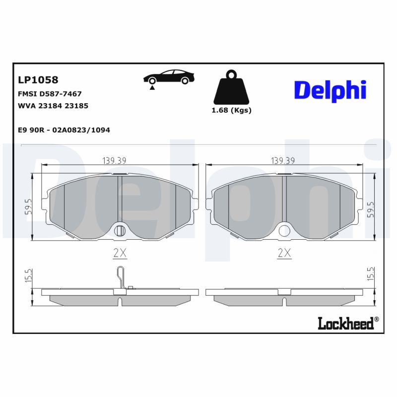LP1058 Delphi Гальмівні колодки до дисків