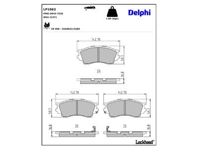 LP1063 Delphi Гальмівні колодки до дисків