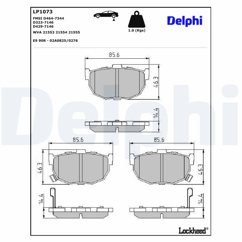 LP1073 Delphi Гальмівні колодки до дисків
