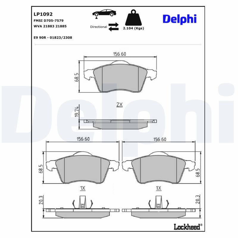 LP1092 Delphi Гальмівні колодки до дисків