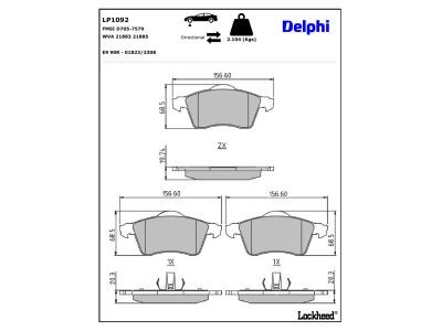 LP1096 Delphi Гальмівні колодки до дисків