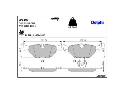 LP1107 Delphi Колодки гальмівні (задні) BMW 5 (E39) 95-04 (Continental)