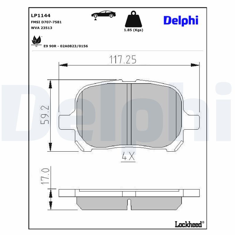 LP1144 Delphi Гальмівні колодки до дисків
