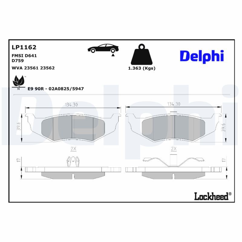 LP1162 Delphi Гальмівні колодки до дисків
