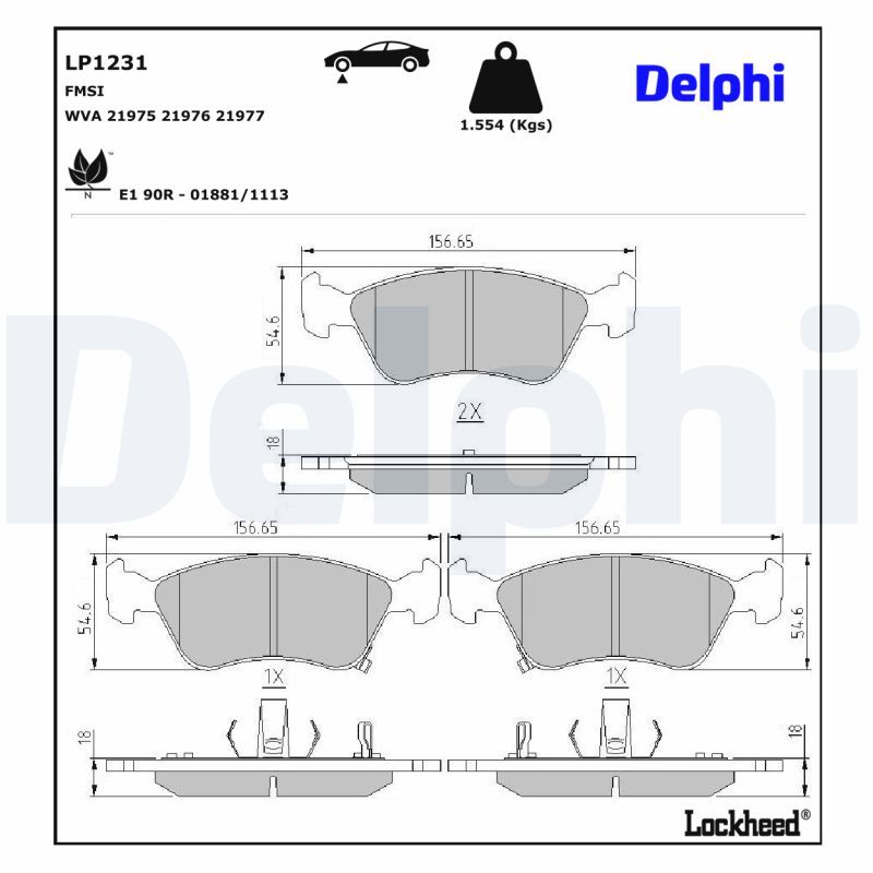 LP1231 Delphi Гальмівні колодки до дисків