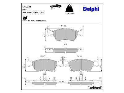 LP1231 Delphi Гальмівні колодки до дисків