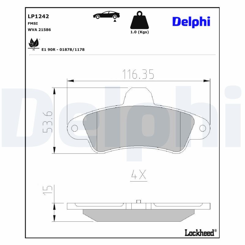 LP1242 Delphi Гальмівні колодки до дисків