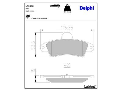 LP1242 Delphi Гальмівні колодки до дисків