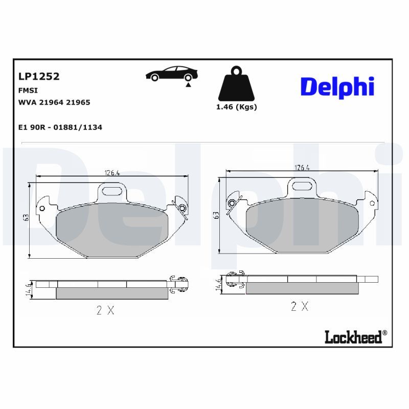 LP1252 Delphi Гальмівні колодки до дисків